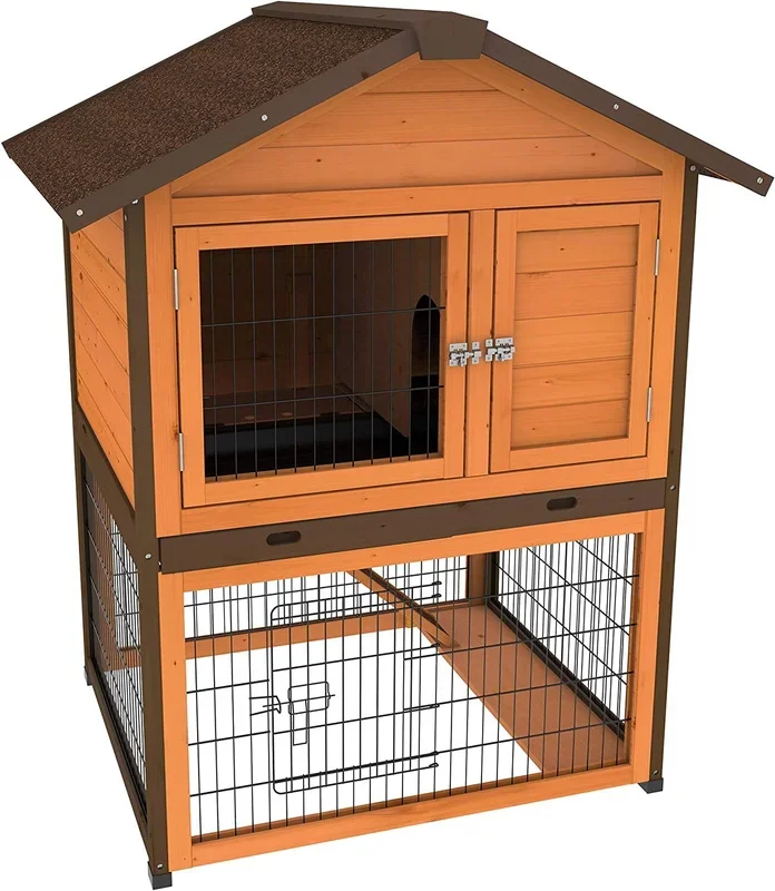 Ware Premium Plus Bunny Barn Small Animal Hutch – 37.5 X 31.5 X 47 In