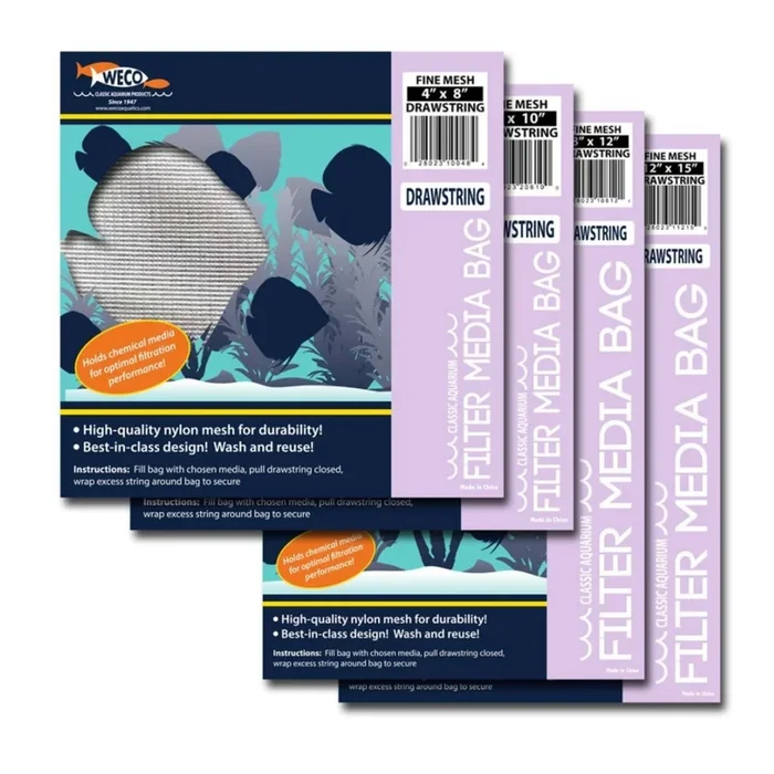 Weco Products Fine Mesh Drawstring Filter Media Bag White, 1ea/6 In X 10 in
