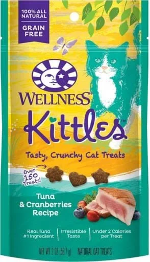 Wellness Kittles Grain-Free Tuna and Cranberry Crunchy Cat Treats – 2 Oz