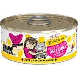 Weruva BFF PLAY TAKE A CHANCE Chicken Pate Canned Cat Food – 5.5 Oz – Case of 8
