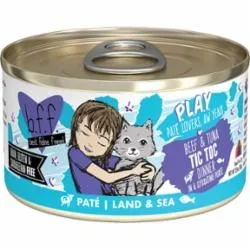 Weruva BFF PLAY TIC TOC Beef Pate Canned Cat Food – 2.8 Oz – Case of 12