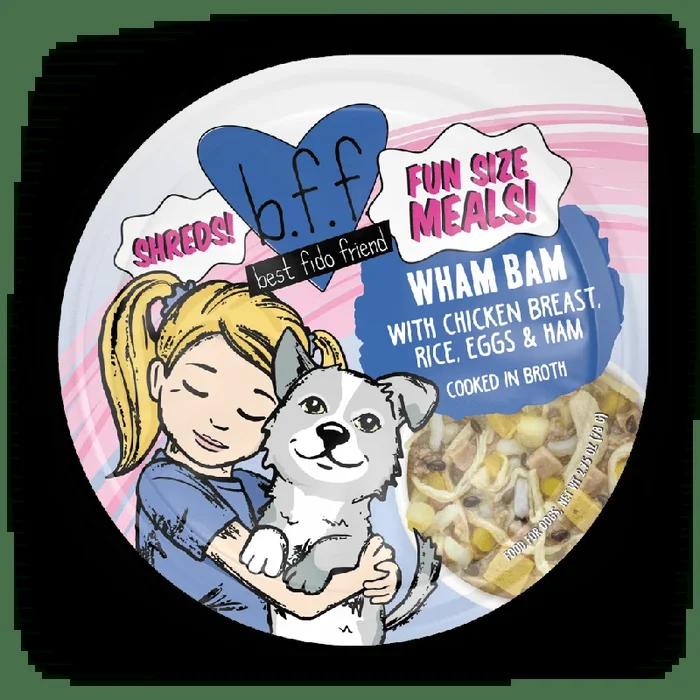 Weruva BFF Wham Bam with Chicken Breast, Rice, Eggs & Ham Dog Food – Cooked in Broth (2.75 oz Cup)