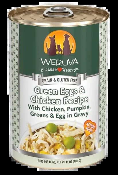 Weruva Classic Dog Green Eggs & Chicken Recipe Chicken, Pumpkin, Greens & Egg in Gravy 14oz Canned Dog Food
