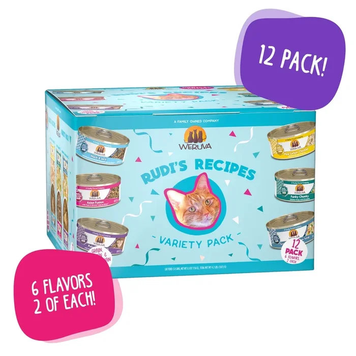 Weruva Rudi’s Recipe Variety Pack Canned Cat Food – 5.5 Oz – Case of 12