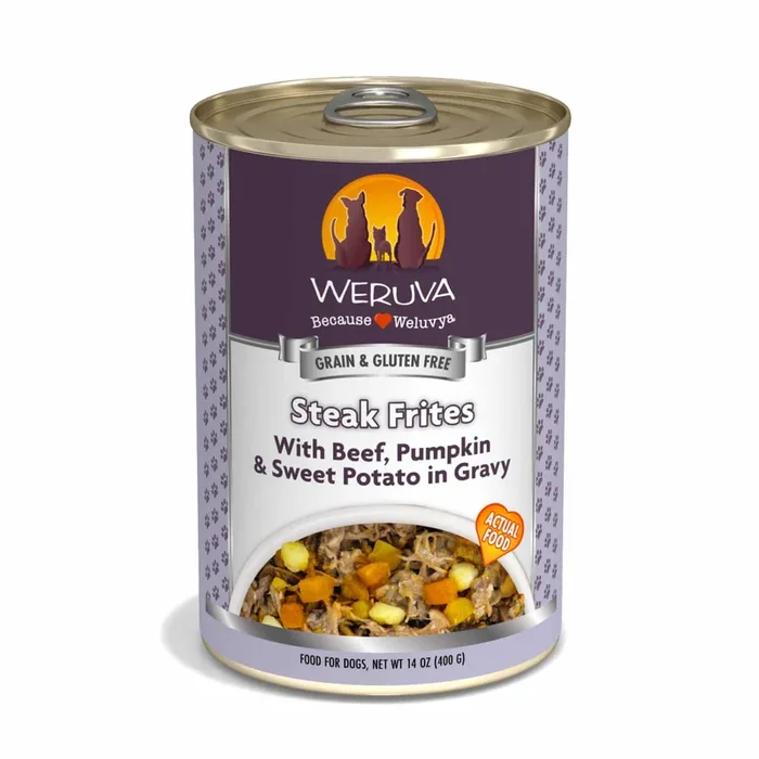 Weruva Steak Frites With Beef, Pumpkin, and Sweet Potato in Gravy, Wet Dog Food