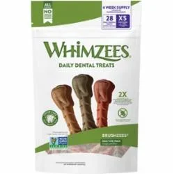 Whimzees Brushzee DAILY Pack Dental Dog Chews – Extra Small