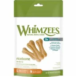 Whimzees Rice Bones Dental Dog Chews – 19 Oz
