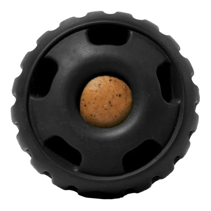 Woof Pupsicle Power Chewer Puzzle Feeding Ball and Interactive Dog Toy – Black