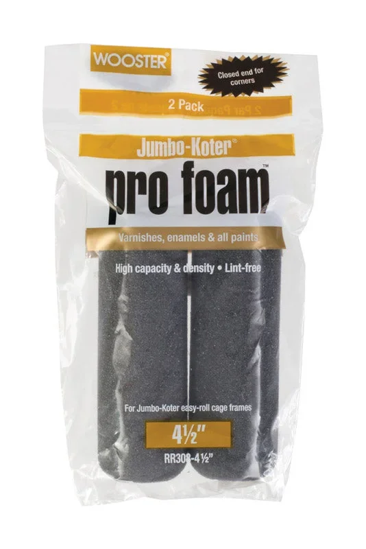 Wooster Jumbo Koter Pro Foam Foam 4.5 in. W Mini Paint Roller Cover 2 pk