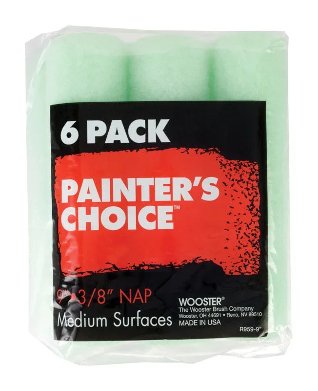 Wooster Painter’s Choice Fabric 9 in. W X 3/8 in. Paint Roller Cover 6 pk
