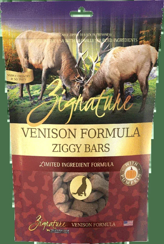 Zignature Ziggy Bar Biscuits Venison Recipe 12-oz, Dog Treat