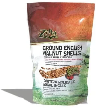 Zilla Ground English Walnut Shells Premium Reptile Bedding – 5 qt