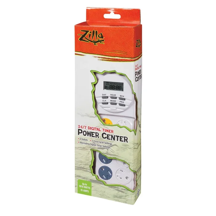 Zilla Lighting and Heating 8-Outlet Terrarium 24-7 Digital Timer Power Center – 120 Volts
