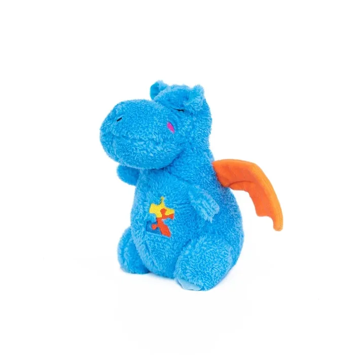 Zippy Paws Cheeky Chumz Drake The Dragon Squeak and Plush Dog Toy – Medium