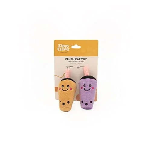Zippy Paws NomNomz Milk and Tea Plush Catnip Cat Toy – Small