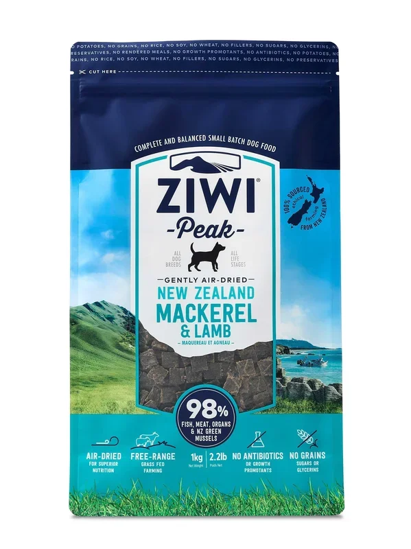 Ziwi Peak Air-Dried Dog Food Mackerel and Lamb – 2.2 lbs