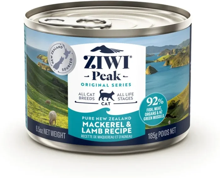 Ziwi Peak Mackerel and Lamb Pate Canned Cat Food – 6.5 Oz – Case of 12