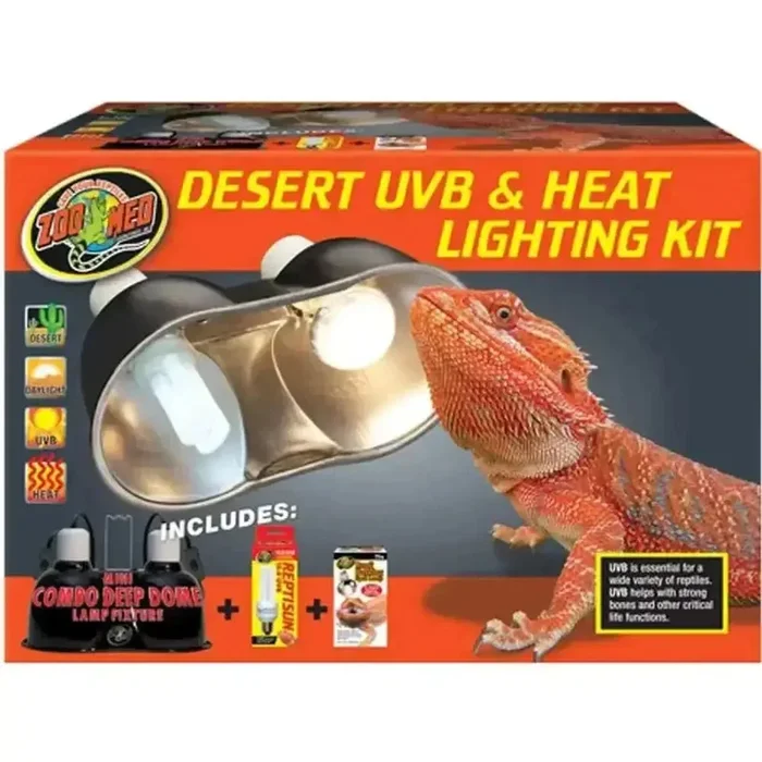 Zoo Med Desert Reptile UVB Heat Lamp Kit for Reptiles
