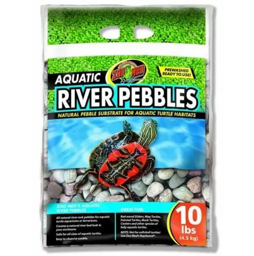 Zoo Med Laboratories Aquatic River Pebbles Decorative Aquarium and Turtle Substrate – Medium – 10 Lbs