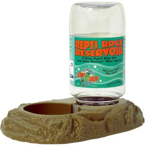Zoo Med Laboratories Repti Rock Reservoir Gravity Reptile Water Bowl – 22 Oz