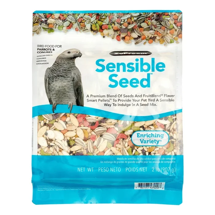 Zupreem Sensible Seed Parrots & Conure Food Parrot Bird Food – 2 Lbs